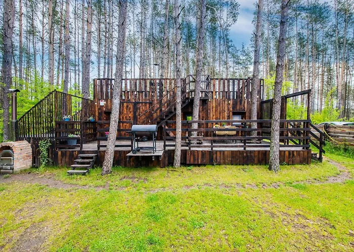 Semesterbostad Lubiana180 Scandi Wsrod Drzew Jacuzzi Sauna Kominek I Taras Na Dachu Jezioro Kaszuby Pieski Tylko Do 10kg Za Dodatkowa Oplata Grzybowo (Pomerania)